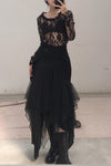 Marc Le Bihan lace embroidered skirt 2596 series plant dyeing France MLB-2596-HEILS black lace embroidery